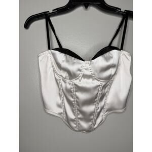 Shein White Satin Corset Top – XS